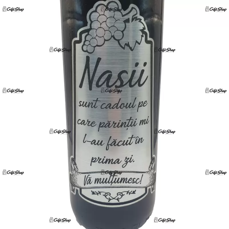 Eticheta metalica argintie, model 2, vin rosu cabernet sauvignon, demisec, 750ml, 13.5% alcool